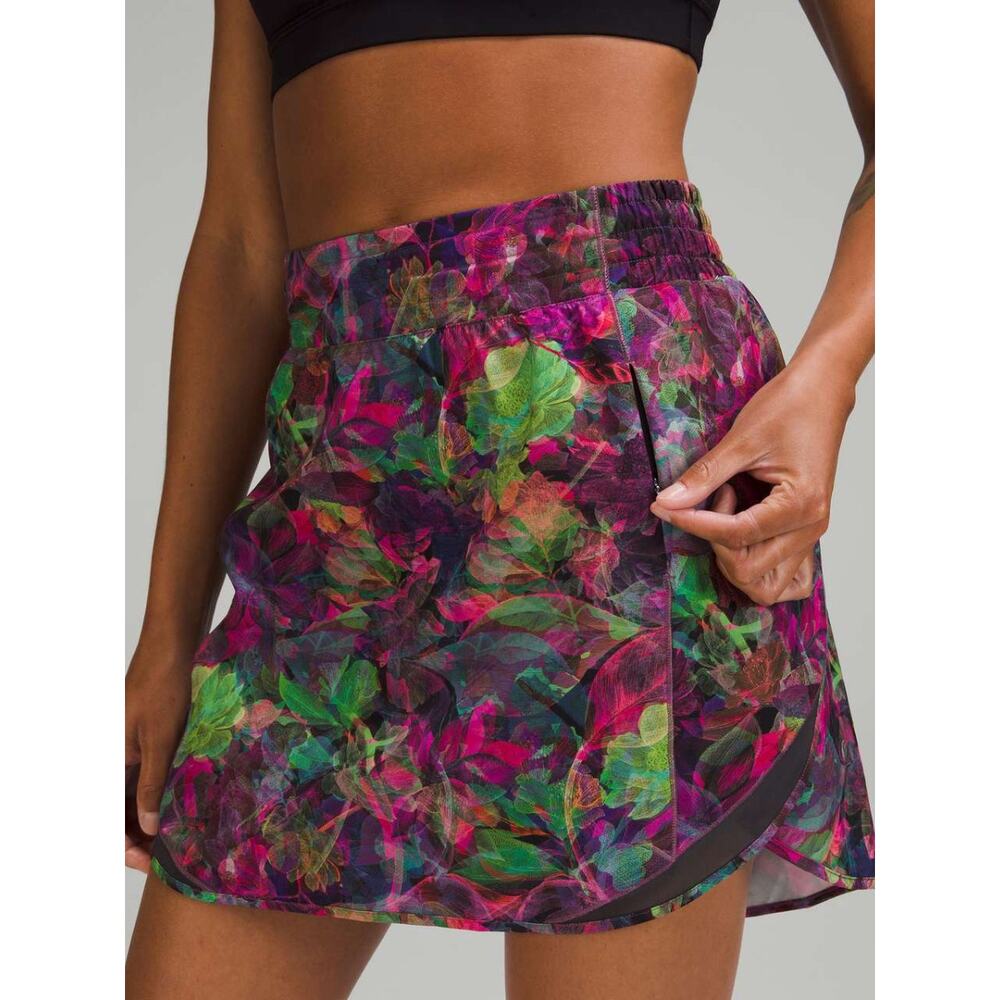 LULULEMON Hotty Hot High-Rise Skirt Long Size 4 Vivid Floral Tone Multi